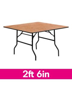 Square 2 Foot 6 Inch Wooden Event Table