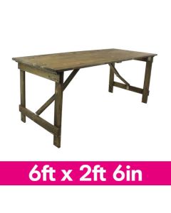 Rustic Folding Farm Table | 6 Foot by 2 Foot 6 Inch