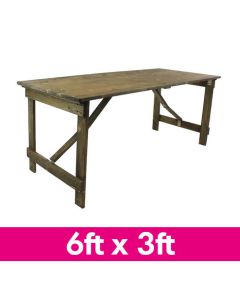 Rustic Folding Farm Table | 6 Foot by 3 Foot