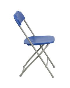 Plastic Folding Event Chair | Grey Frame Blue Shell