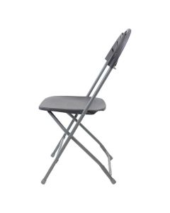 Plastic Folding Event Chair Fanback | Grey Frame Charcoal Shell