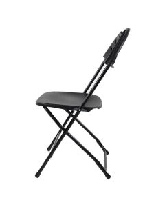 Plastic Folding Event Chair Fanback | Black Frame Black Shell