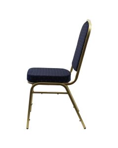 Steel Event Chair Diamond | Gold Frame Blue Fabric
