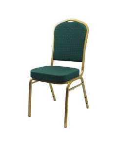 Steel Event Chair Diamond | Gold Frame Green Fabric