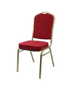 Steel Event Chair Diamond | Gold Frame Red Fabric