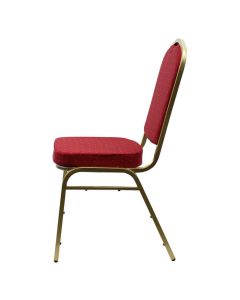 Steel Event Chair Diamond | Gold Frame Red Fabric