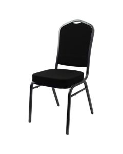 Steel Event Chair Diamond | Silver Vein Black Fabric