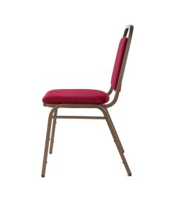 Steel Event Chair | Gold Vein Burgundy Fabric