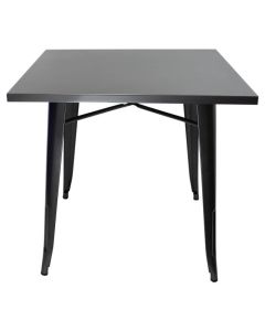 Tolix Style Dining Table | Gloss Gun Metal Grey