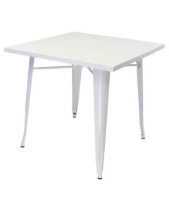 Tolix Style Dining Table | Gloss White
