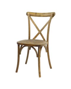 Crossback Event Chair | Oak Frame Rustic Finish with Rattan Seat